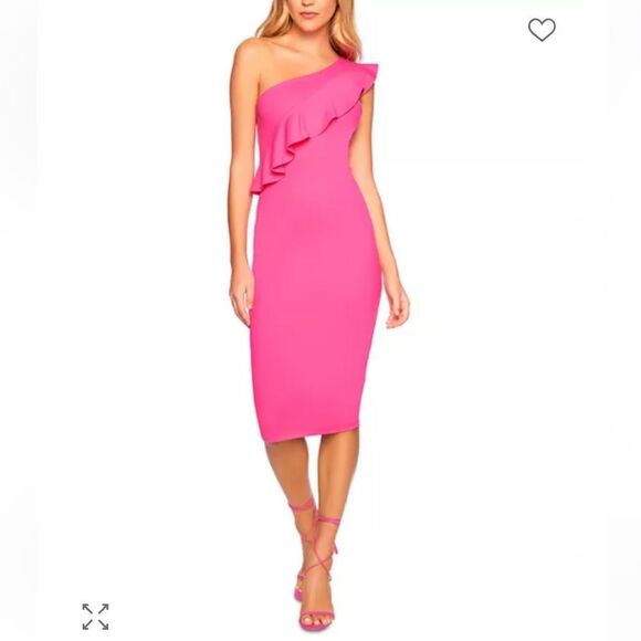 Susana Monaco One Shoulder Ruffle Trim Dress Size XS NEW - Picture 1 of 7